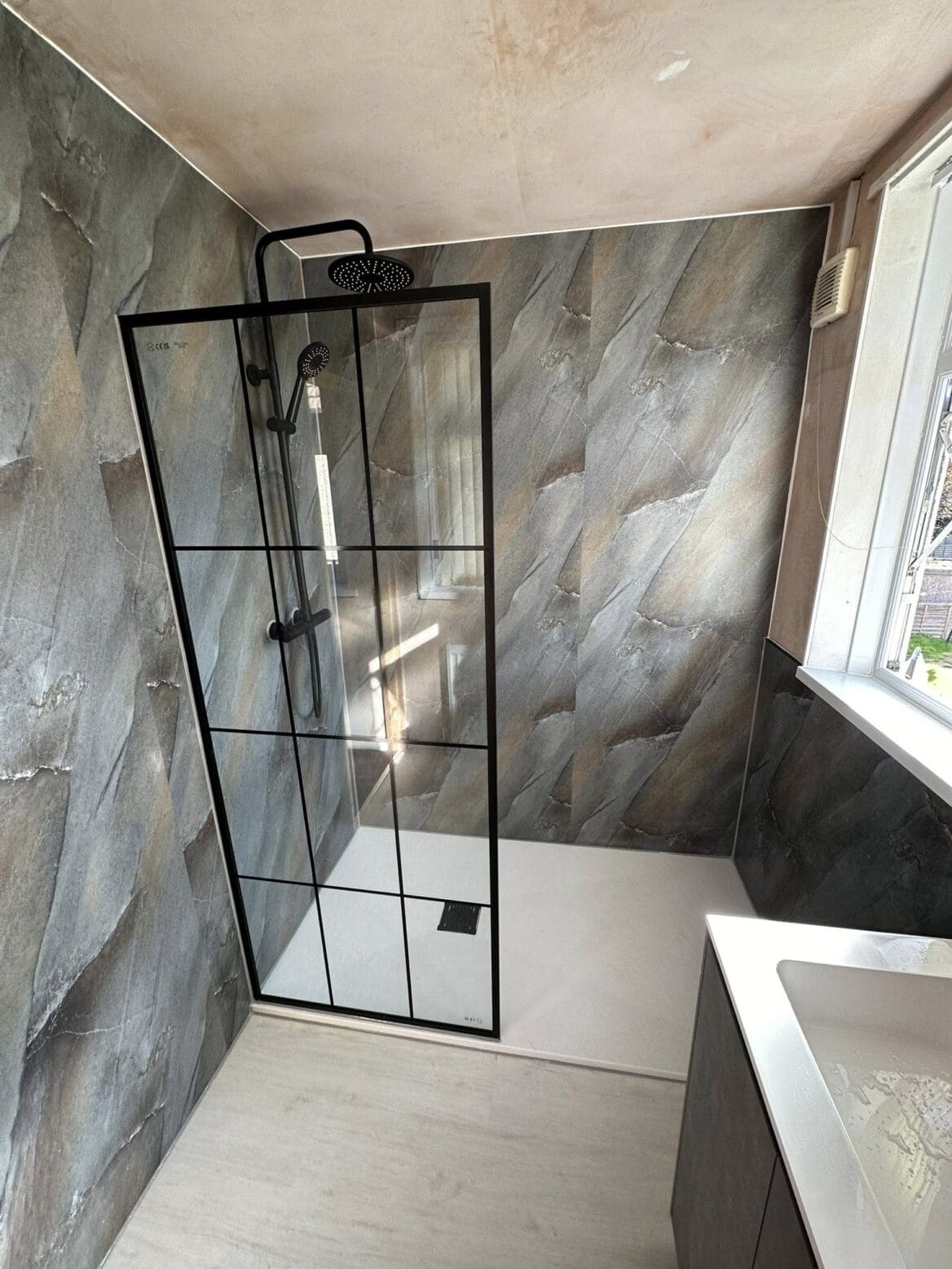 Bold Industrial Contrast Bathroom Refurb 02